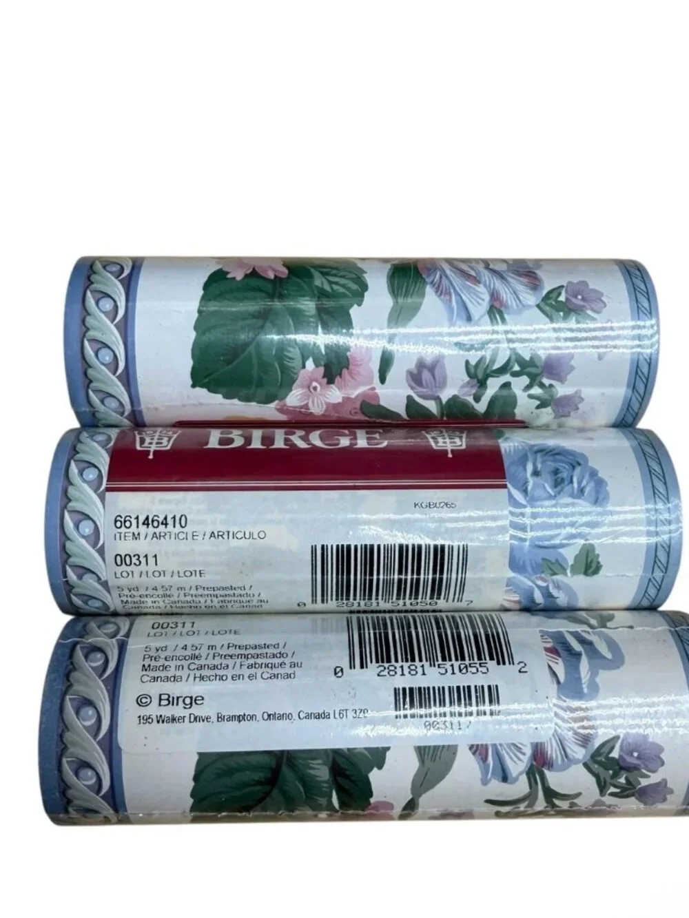 3 Rolls Vintage Wallpaper Border Birge Cottage Core Floral Roses 00311 NEW